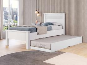 Cama Solteiro Barcelona Com Auxiliar Conquista Branco