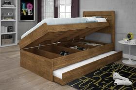 Cama Solteiro Baú Com cama auxiliar Framar Larissa Malbec