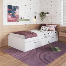 Cama Solteiro Baú Juvenil com 2 Portas Basculantes 80 Tókio Branco