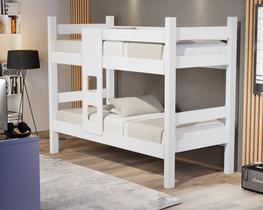 Cama solteiro beliche leticia 900mm branco vj móveis