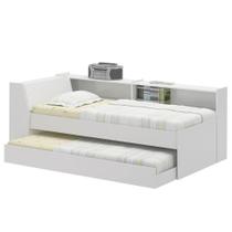 Cama Solteiro Bicama Bau Estante 2 Nichos Bb2829 Branco Dtall Branco Cama Solteiro Bicama Bau Estante 2 Nichos Bb2829 Branco Dtall Branco