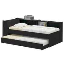 Cama Solteiro Bicama Bau Estante 2 Nichos Bb2829 Preto Dtall Preto Cama Solteiro Bicama Bau Estante 2 Nichos Bb2829 Preto Dtall Preto