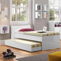 Cama Solteiro Bicama Com 2 Colchões Ditália Bb-28 Branco