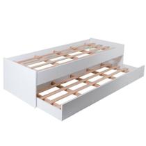 Cama Solteiro Bicama Com Cama Auxiliar 194x83 Cm20 Branco Dtall Branco Cama Solteiro Bicama Com Cama Auxiliar 194x83 Cm20 Branco Dtall Branco