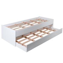 Cama Solteiro Bicama Com Cama Auxiliar 194x83 CM20 Branco Dtall Cama Solteiro Bicama Com Cama Auxiliar 194x83 CM20 Branco Dtall