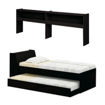 Cama Solteiro Bicama Com Estante Ditália Bb-28-29 Preto Cama Solteiro Bicama Com Estante Ditália Bb-28-29 Preto