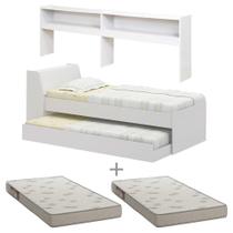 Cama Solteiro Bicama Est C/ 2 Colchões Ditália BB2829 Branco