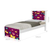 Cama Solteiro Borboletas com Colchão