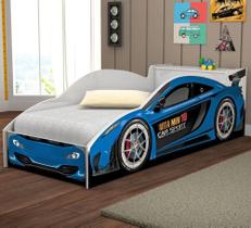 Cama Solteiro Carro De Corrida 0.90 Azul - Vitamov