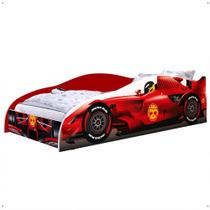 Cama Solteiro Carro Fórmula 1 Montessoriano MDF Segura Decoração Quarto Menino - Vermelho - RPM - RPM Móveis