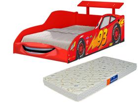 Cama Solteiro Carro McVeloz Vermelho Com Colchão Cama Solteiro Carro McVeloz Vermelho Com Colchão