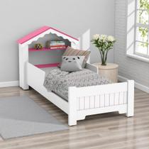 Cama Solteiro Casa Princesa Branco Rosa Cama Solteiro Casa Princesa Branco Rosa
