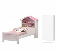 Cama Solteiro Casinha Com Colchão D20 Design Infantil