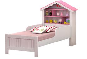 cama solteiro casinha princesa com prateleiras
