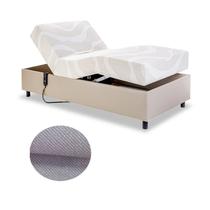 Cama Solteiro Centauro Linho Prata Ravena 97x205x64 Sem Fio
