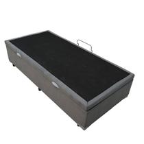 Cama Solteiro Cinza com Baú para Quarto Pequeno Blindada MDF 88cm