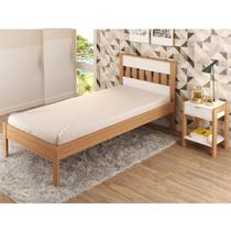 Cama Solteiro CM8006 E Mesa De Cabeceira AZ1016 QT5 Amendoa Branco Tecno Mobili Cama Solteiro CM8006 E Mesa De Cabeceira AZ1016 QT5 Amendoa Branco Tecno Mobili