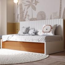 Cama Solteiro com 2 Gavetas e Painel Encosto Sambalelê