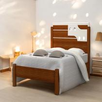 Cama Solteiro com Aplique Espelho Luiza Cinamomo e Off Cama Solteiro com Aplique Espelho Luiza Cinamomo e Off