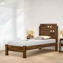 Cama Solteiro com Aplique Espelho Luiza Malbec Cama Solteiro com Aplique Espelho Luiza Malbec