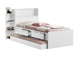 Cama Solteiro Com Auxiliar Bicama Com Gavetas Prateleiras e Bau Para Quarto Design Moderno Luxuoso