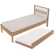 Cama Solteiro Com Auxiliar CM8006 CM8008 QT8 Amendoa Branco Tecno Mobili