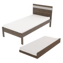 Cama Solteiro Com Auxiliar CM8010 CM8008 QT9 Nogal Branco Tecno Mobili