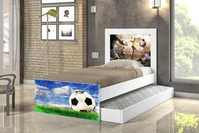 Cama Solteiro com Auxiliar Futebol, Bicama, Moveis De Menino - Moveis Print