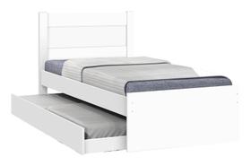 Cama Solteiro com Auxiliar Prisma Branco MóveisAqui
