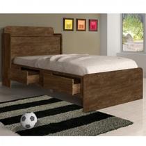Cama Solteiro com Baú 2 Gavetas Tamires