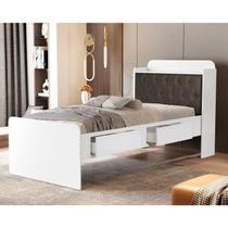 Cama Solteiro com Baú 2 Gavetas Tamires
