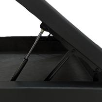 Cama Solteiro com Baú Blindado Preta Suede Estrutura Reforçada e Pistão a Gás Cama Solteiro com Baú Blindado Preta Suede Estrutura Reforçada e Pistão a Gás