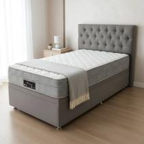 Cama Solteiro Com Baú E Cabeceira+colchão Riviera Sankonfort Colchão Branco-baú E Cabeceira Escolher Cor No Chat