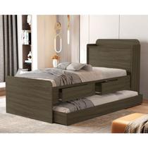 Cama Solteiro com Baú e Cama Auxiliar Tamires Cama Solteiro com Baú e Cama Auxiliar Tamires