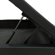 Cama Solteiro Com Baú Preta Reforçada e Blindada Quarto Pequeno Suede