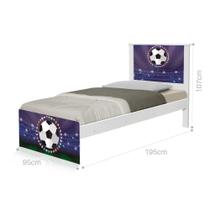 Cama Solteiro com Cabeceira Adesivada Copa Futebol Estádio Cama Solteiro com Cabeceira Adesivada Copa Futebol Estádio