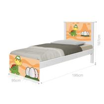 Cama Solteiro com Cabeceira Adesivada Dinossauro Baby Cama Solteiro com Cabeceira Adesivada Dinossauro Baby