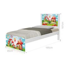 Cama Solteiro com Cabeceira Adesivada Mundo das Fadinhas Cama Solteiro com Cabeceira Adesivada Mundo das Fadinhas