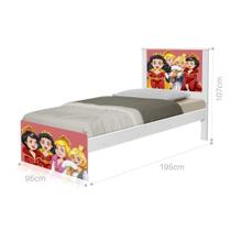 Cama Solteiro com Cabeceira Adesivada Princesas Medievais Cama Solteiro com Cabeceira Adesivada Princesas Medievais