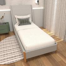 Cama Solteiro com Cabeceira Tecido Linho / Veludo Sob Medida Cama Solteiro com Cabeceira Tecido Linho / Veludo Sob Medida