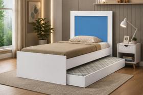 Cama Solteiro com Cama Auxiliar Modelo Bibox para Quarto Infantil e Juvenil Cor:Nature Cama Solteiro com Cama Auxiliar Modelo Bibox para Quarto Infantil e Juvenil Cor:Nature