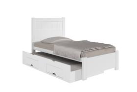 Cama Solteiro com Cama Auxiliar - Primícia Plus-Branco - Móveis D'Doro Cama Solteiro com Cama Auxiliar - Primícia Plus-Branco - Móveis D'Doro