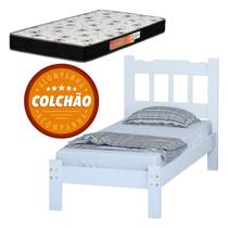 Cama Solteiro Com Colchão Cor Branco