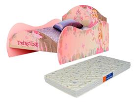 Cama Solteiro com Colchão Princesa Rosa
