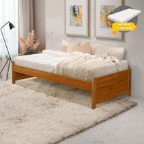 Cama Solteiro com Colchão Turca Gabrieli Estrutura em Madeira Maciça Imbuia Cama Solteiro com Colchão Turca Gabrieli Estrutura em Madeira Maciça Imbuia