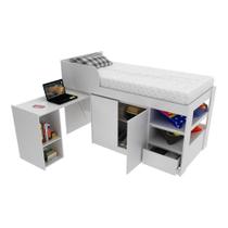 Cama Solteiro Com Escrivaninha Multimóveis Vcr35067 Branco