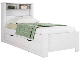 Cama Solteiro com Gavetas Invicta Branco Brilho - Santos Andirá Cama Solteiro com Gavetas Invicta Branco Brilho - Santos Andirá