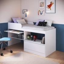 Cama Solteiro com Porta Escrivaninha Retrátil e Prateleiras Cama Solteiro com Porta Escrivaninha Retrátil e Prateleiras