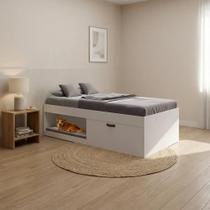 Cama Solteiro com Sapateira e Nicho Laura Yescasa Branco