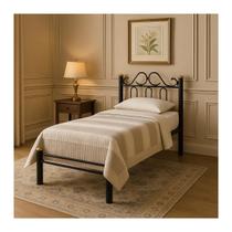 Cama Solteiro de Ferro Tubular Preto Marcheli 002 Cama Solteiro de Ferro Tubular Preto Marcheli 002